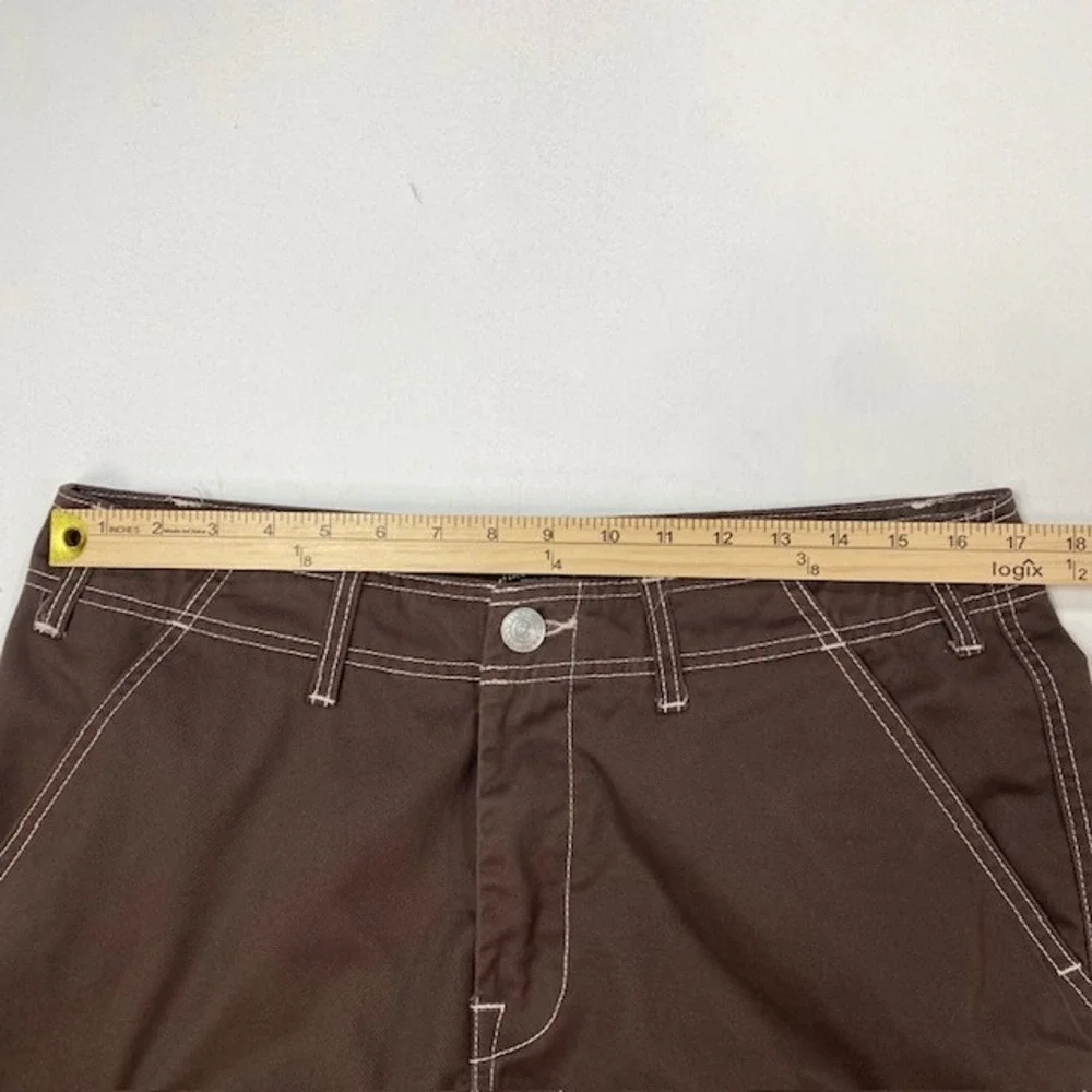 True Religion Mens‎ Brown Cargo Pants Contrast Stitch Straight Leg 32x31.5